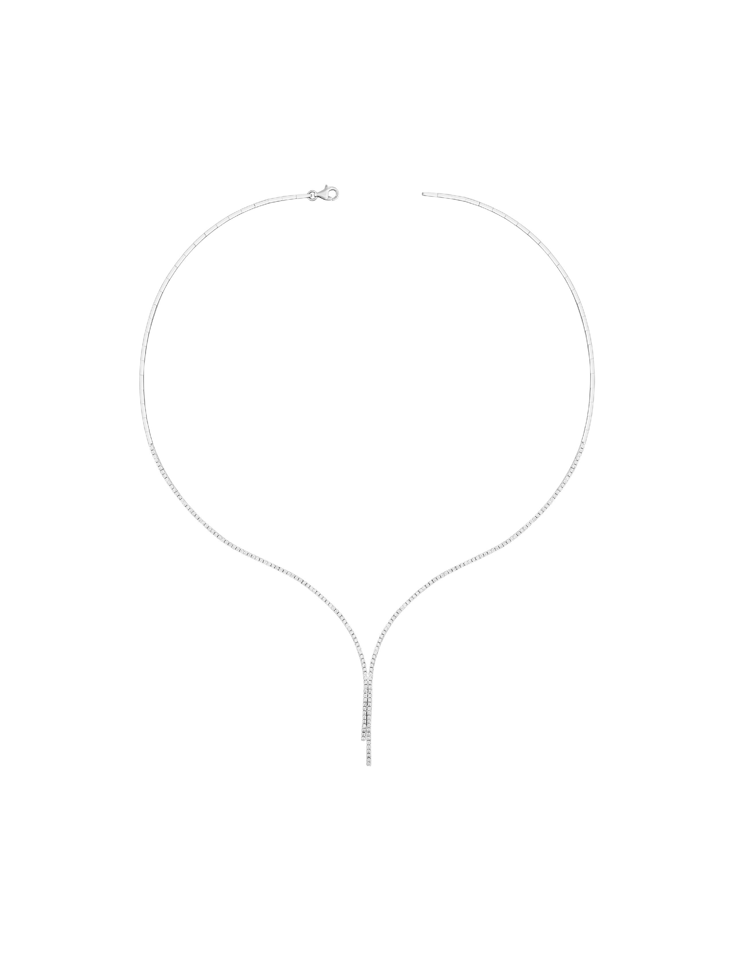 14 Ayar Beyaz Tek Sıra Su Yolu Gerdanlık