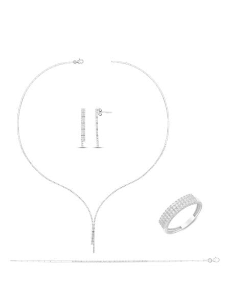 14 Ayar Beyaz Tek Sıra Su Yolu Gerdanlık