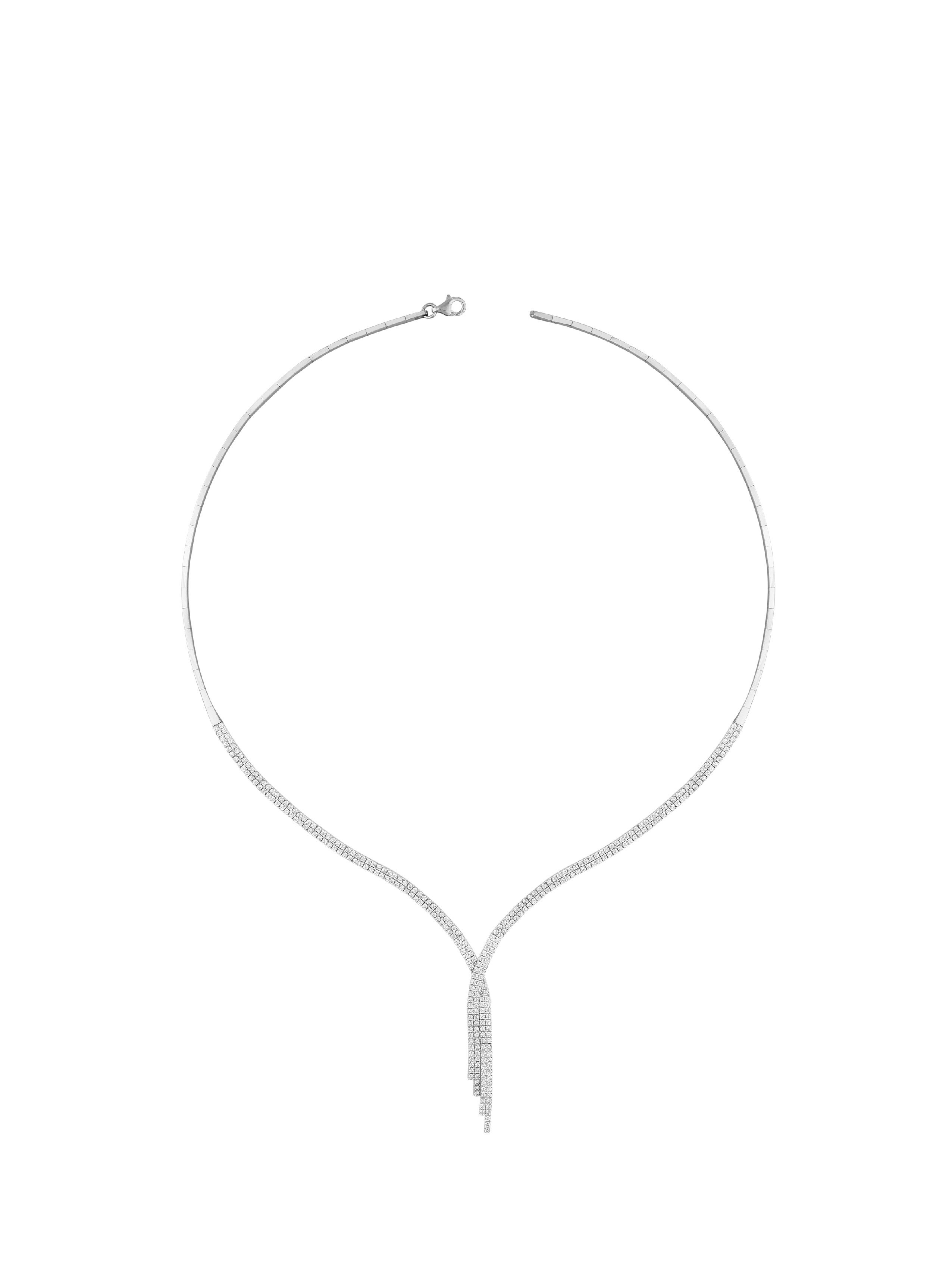 14 Ayar Beyaz İki Sıra Atkı Su Yolu Gerdanlık