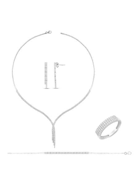 14 Ayar Beyaz İki Sıra Atkı Su Yolu Bileklik