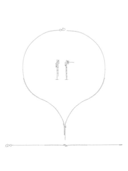 14 Ayar Beyaz Tek Sıra Sallantılı Su Yolu Küpe