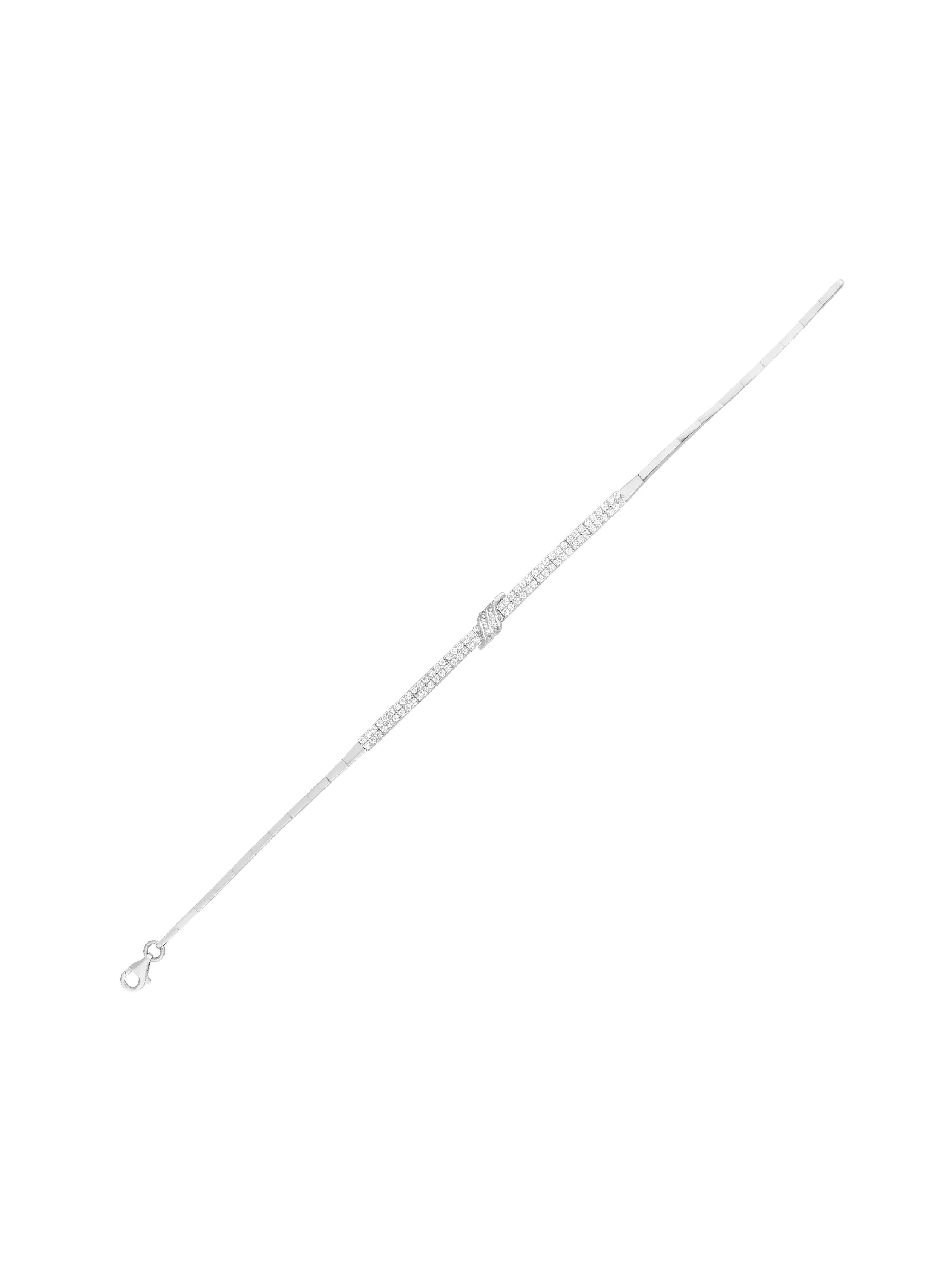 14 Ayar Beyaz İki Sıra Sallantılı Su Yolu Bileklik