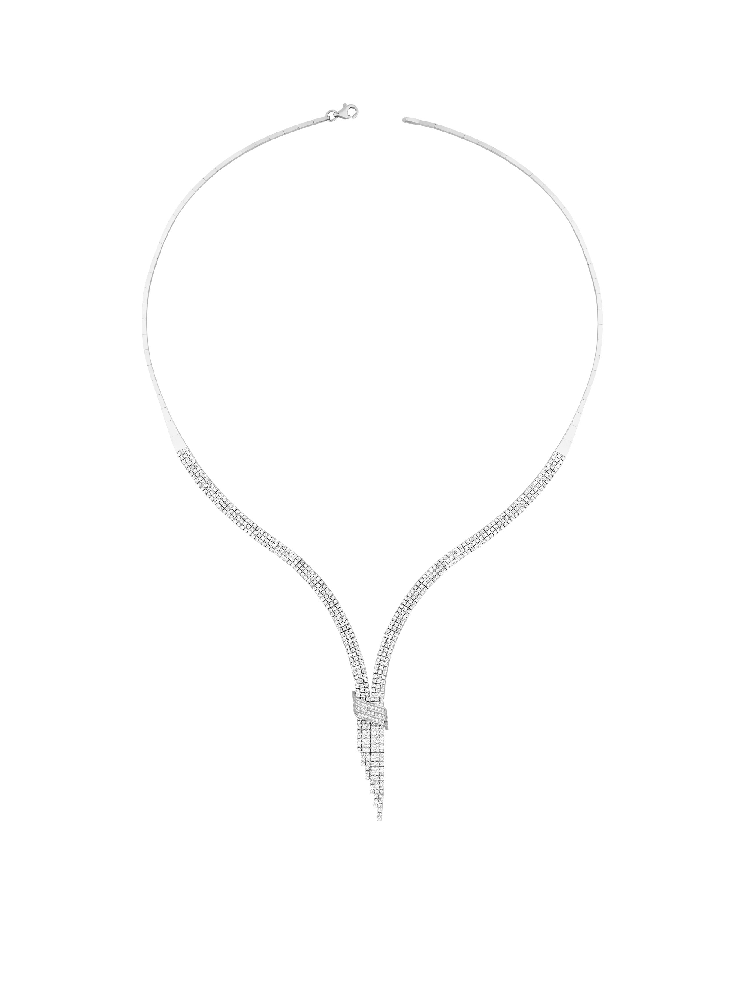 14 Ayar Beyaz Üç Sıra Sallantılı Su Yolu Gerdanlık