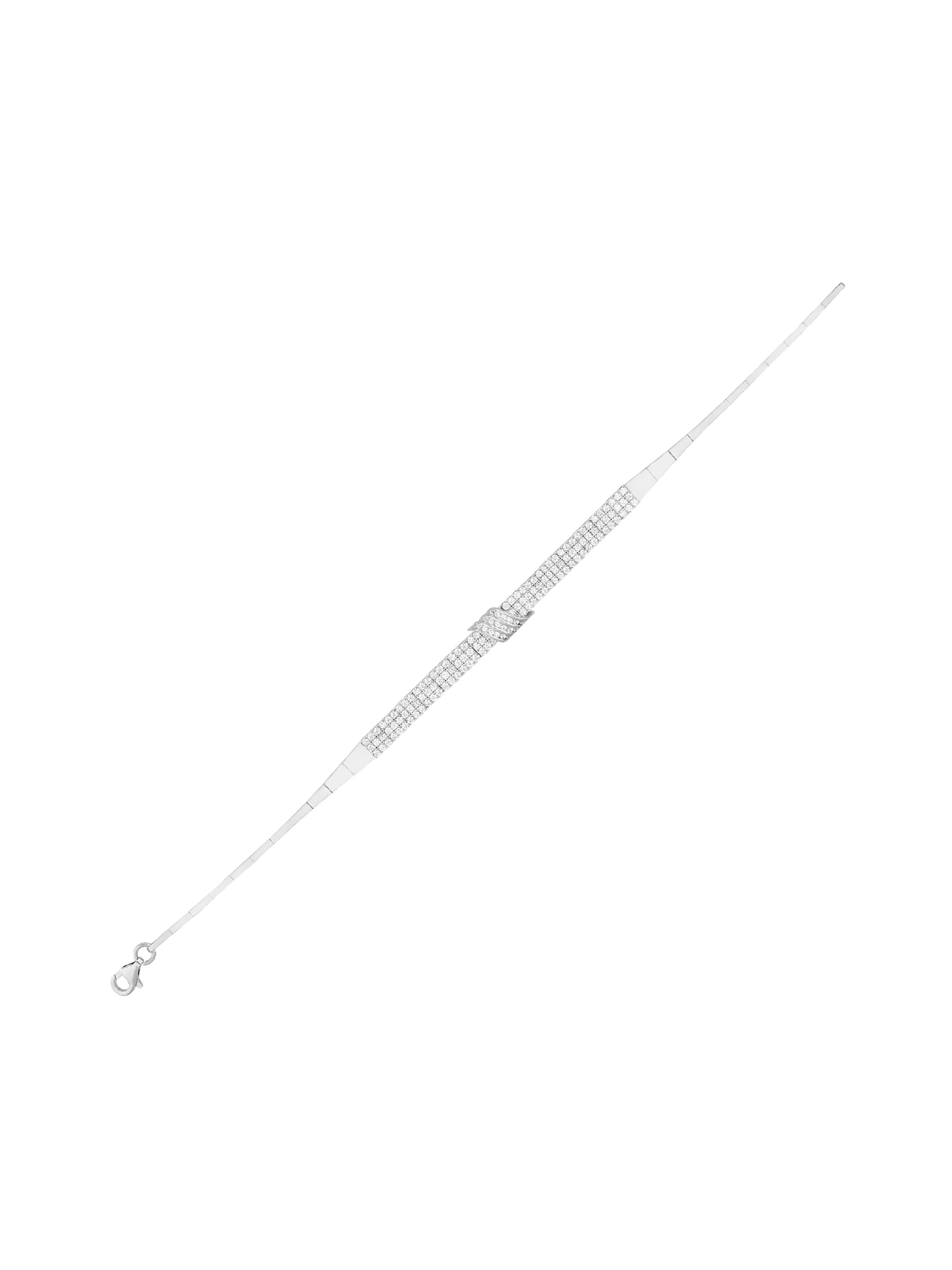 14 Ayar Beyaz Üç Sıra Sallantılı Su Yolu Bileklik