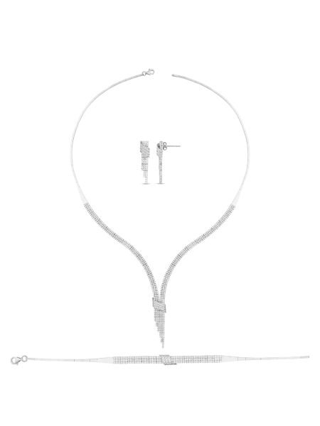 14 Ayar Beyaz Üç Sıra Sallantılı Su Yolu Bileklik