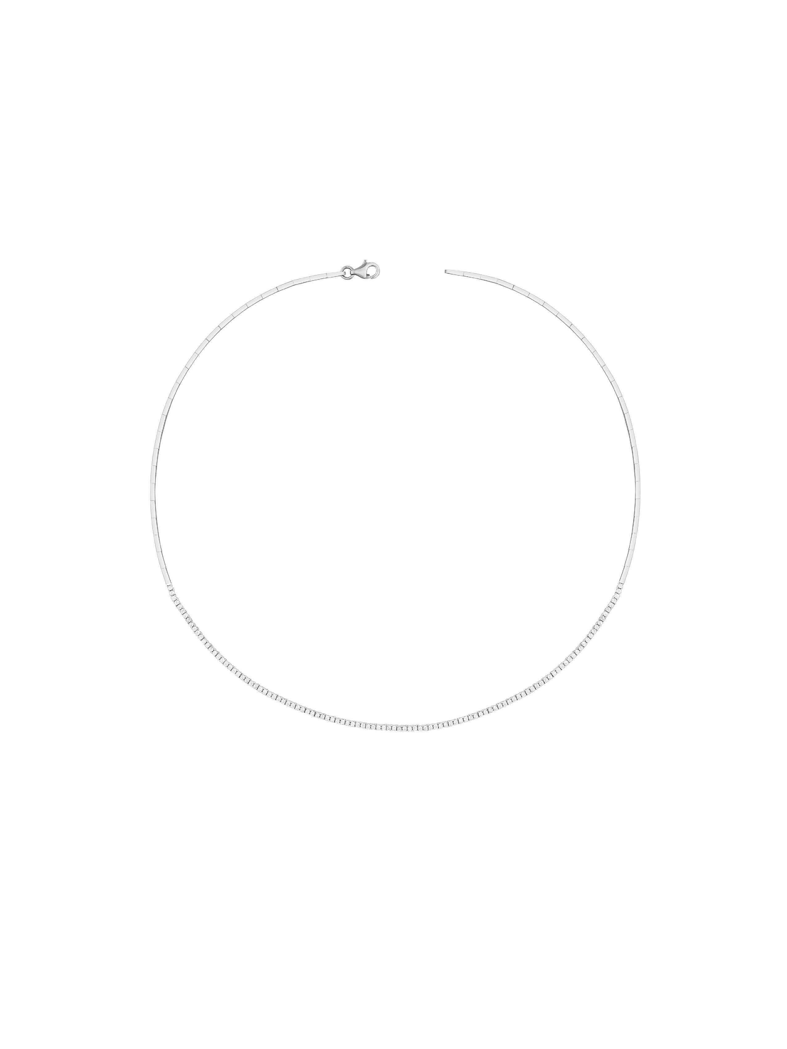 14 Ayar Beyaz Tek Sıra Dolunay Su Yolu Gerdanlık