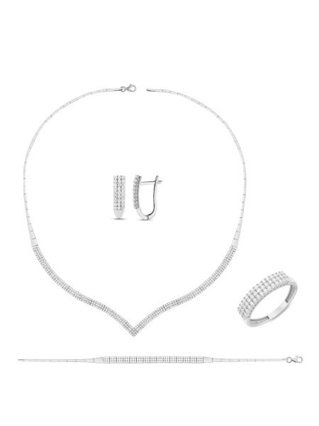 14 Ayar Beyaz Üç Sıra Çavuş Su Yolu Gerdanlık