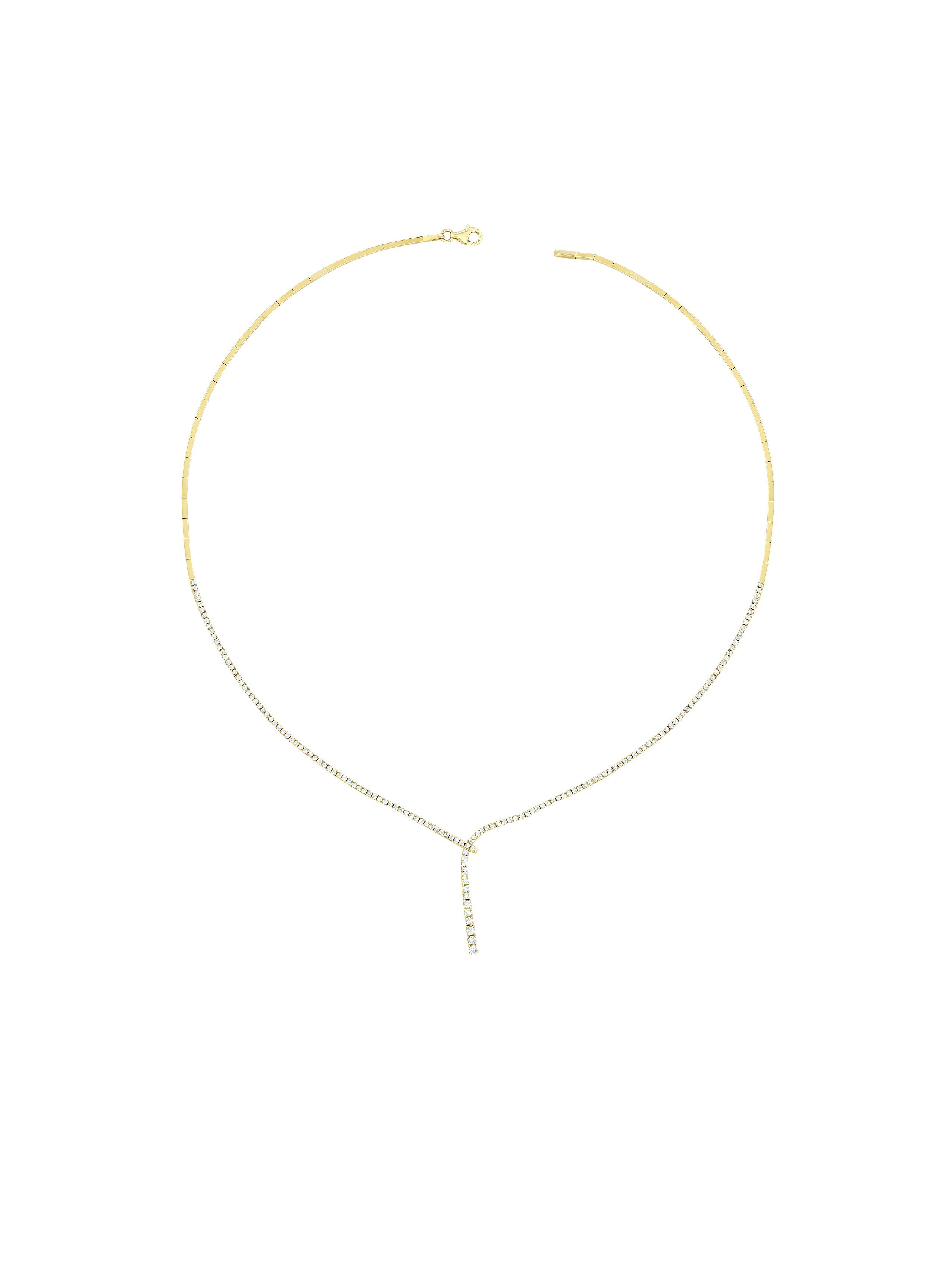 14 Ayar Sarı Tek Sıra Damla Su Yolu Gerdanlık