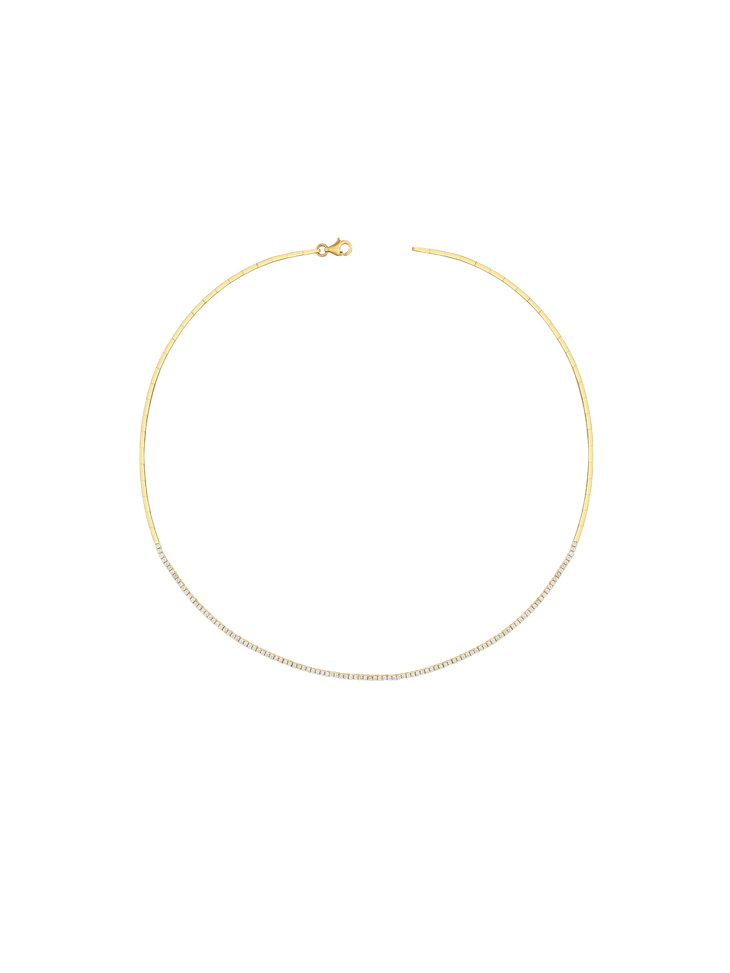 14 Ayar Sarı Tek Sıra Dolunay Su Yolu Gerdanlık