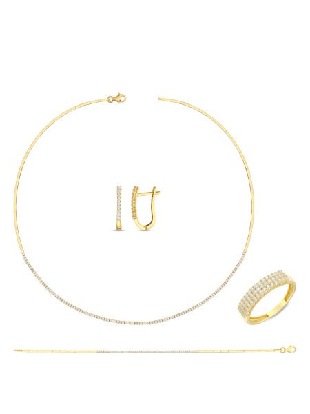 14 Ayar Sarı Tek Sıra Dolunay Su Yolu Gerdanlık