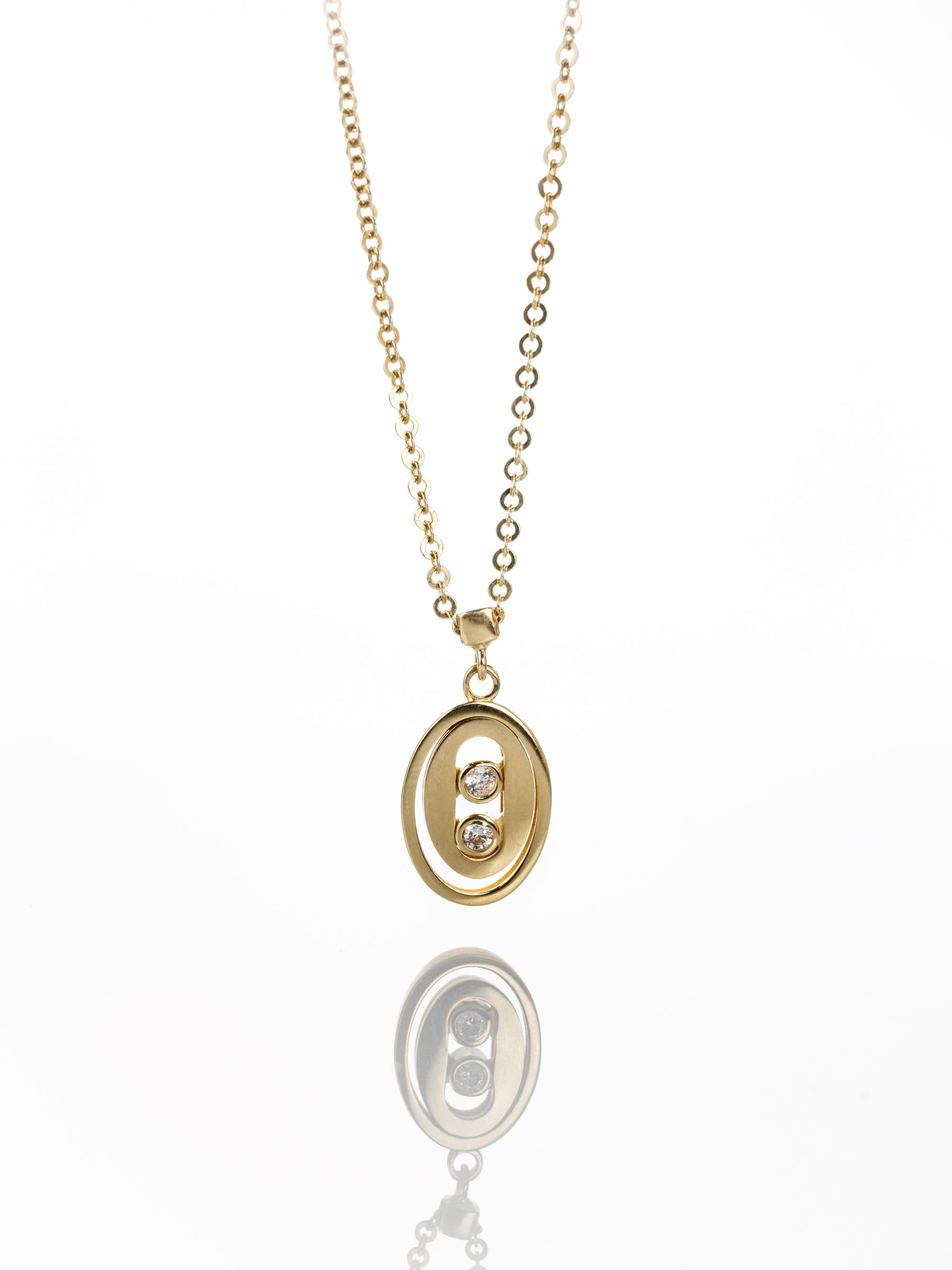 14 Ayar Oval İtalyan Kolye