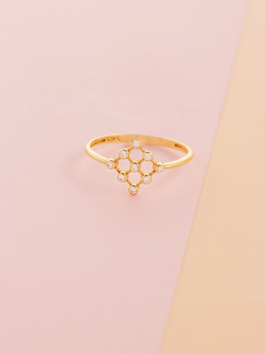 14 Ayar Kare Yüzük