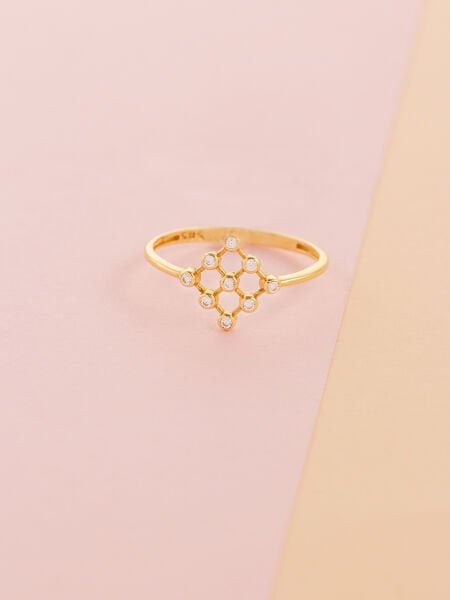 14 Ayar Kare Yüzük