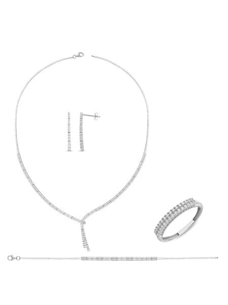 14 Ayar Beyaz İki Sıra Damla Su Yolu Gerdanlık