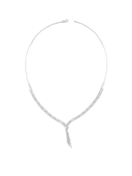 14 Ayar Beyaz Üç Sıra Damla Su Yolu Gerdanlık