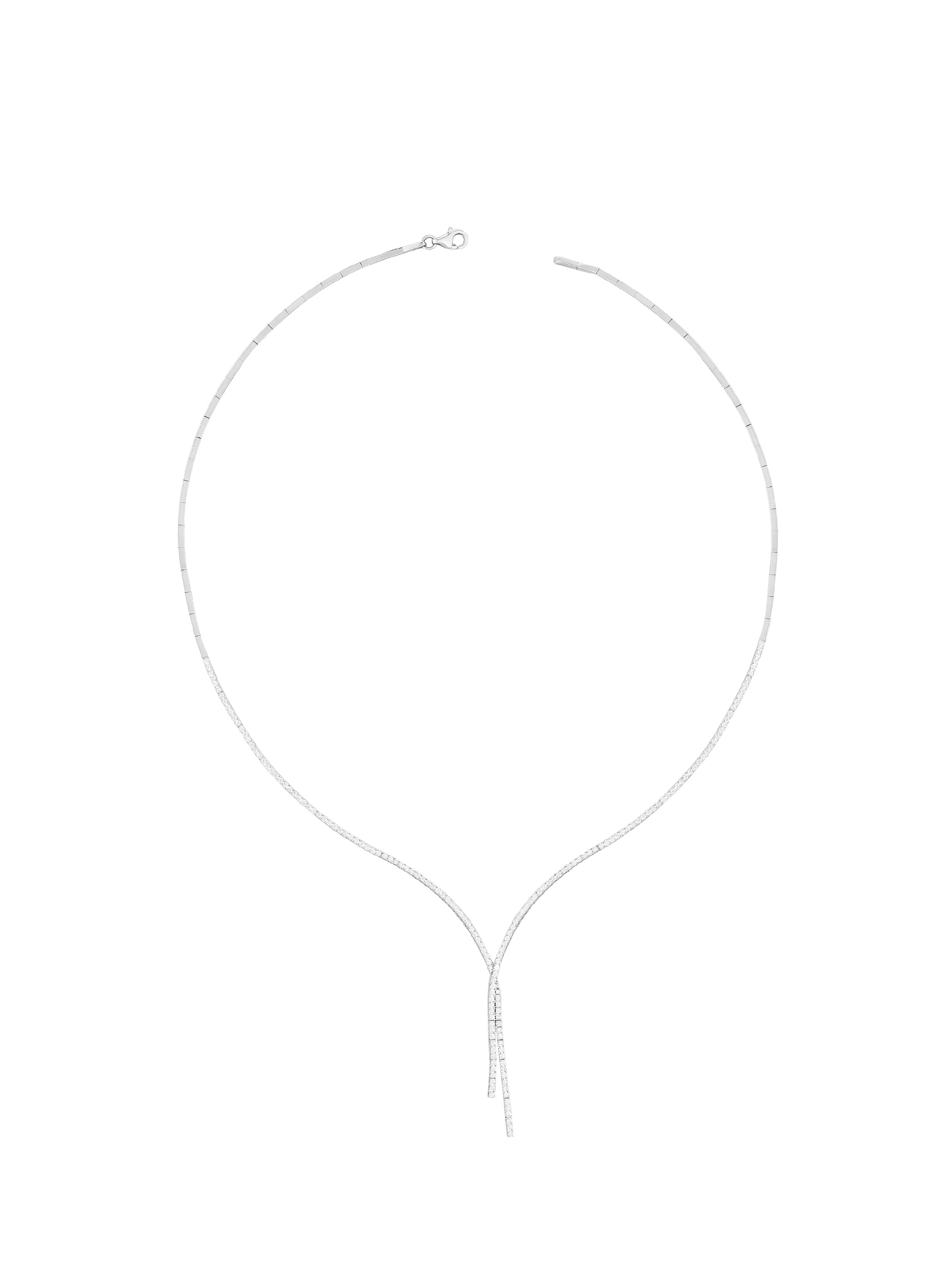 14 Ayar Beyaz Tek Sıra Atkı Su Yolu Gerdanlık