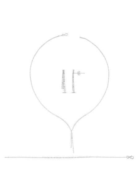 14 Ayar Beyaz Tek Sıra Atkı Su Yolu Gerdanlık