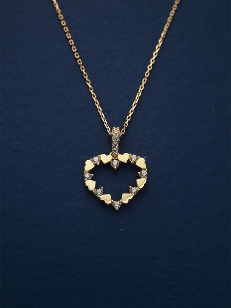 14 Ayar Kalp Kolye