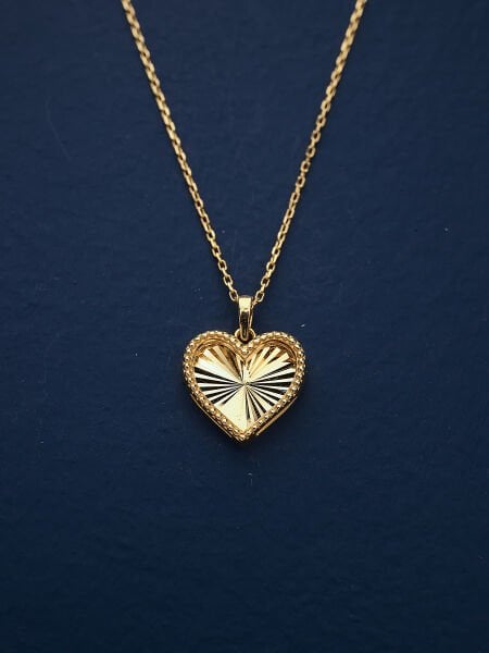 14 Ayar Kalp Kolye