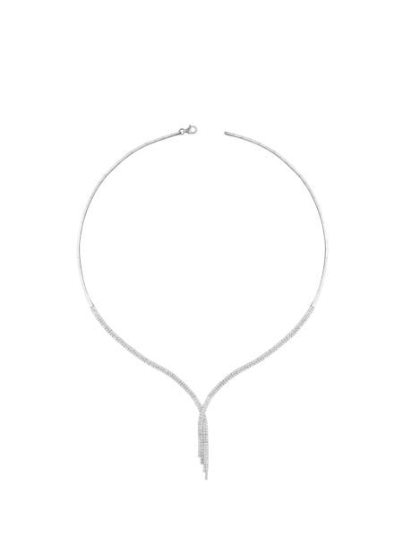 14 Ayar Beyaz İki Sıra Atkı Su Yolu Gerdanlık