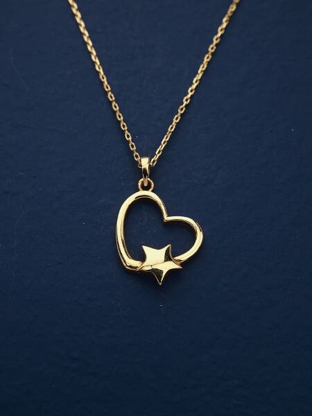 14 Ayar Kalp Kolye