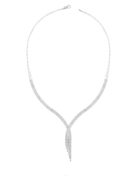 14 Ayar Beyaz Üç Sıra Atkı Su Yolu Gerdanlık