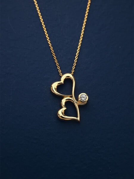 14 Ayar Kalp Kolye