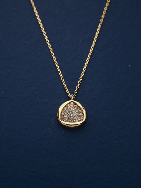 14 Ayar Taşlı Tasarım Kolye