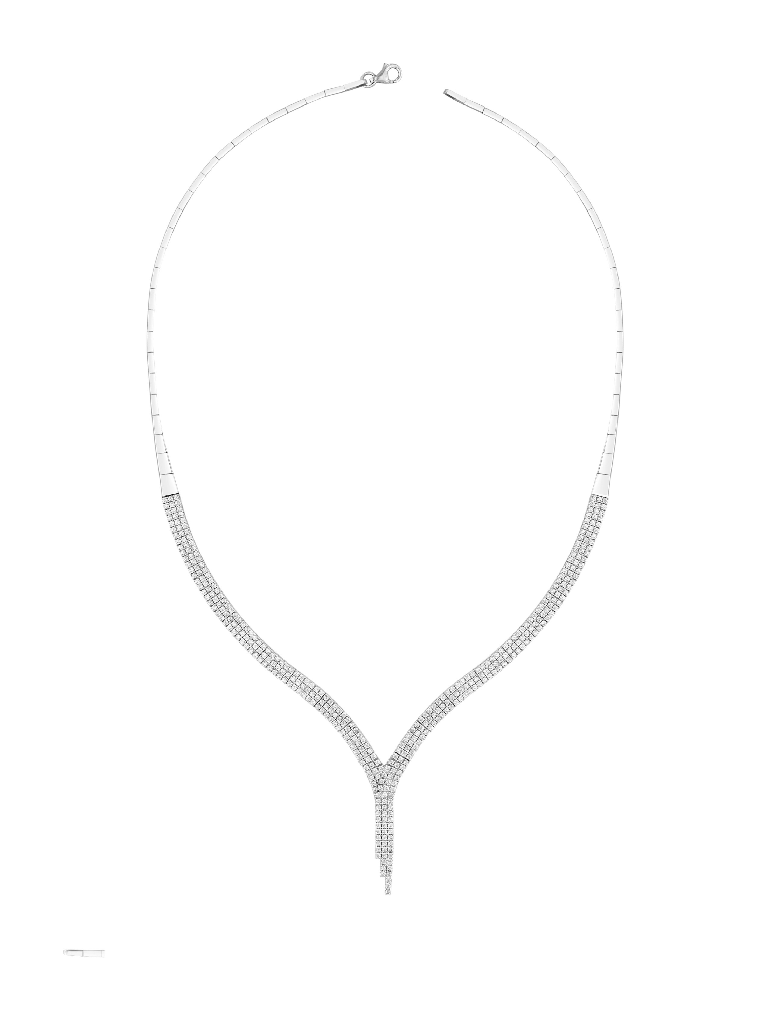 14 Ayar Beyaz Üç Sıra Sapan Su Yolu Gerdanlık