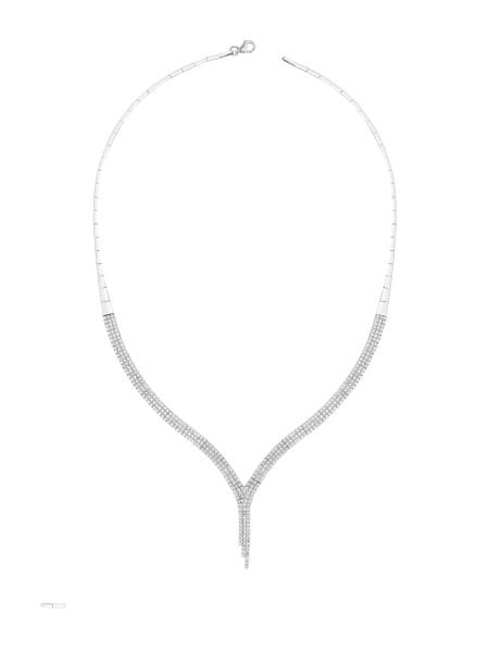 14 Ayar Beyaz Üç Sıra Sapan Su Yolu Gerdanlık