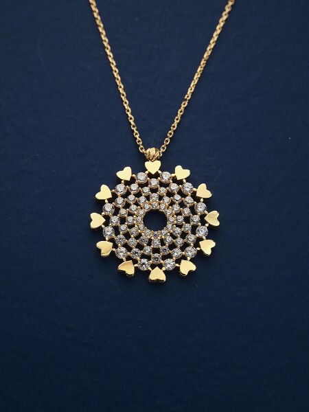 14 Ayar Taşlı Tasarım Kolye