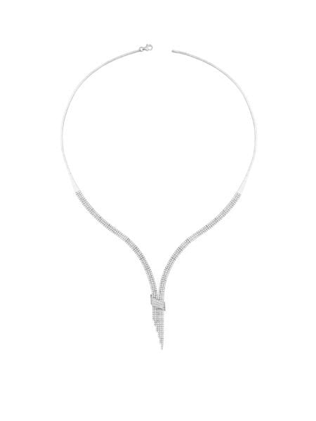 14 Ayar Beyaz Üç Sıra Sallantılı Su Yolu Gerdanlık