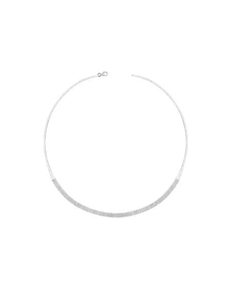 14 Ayar Beyaz Üç Sıra Dolunay Su Yolu Gerdanlık