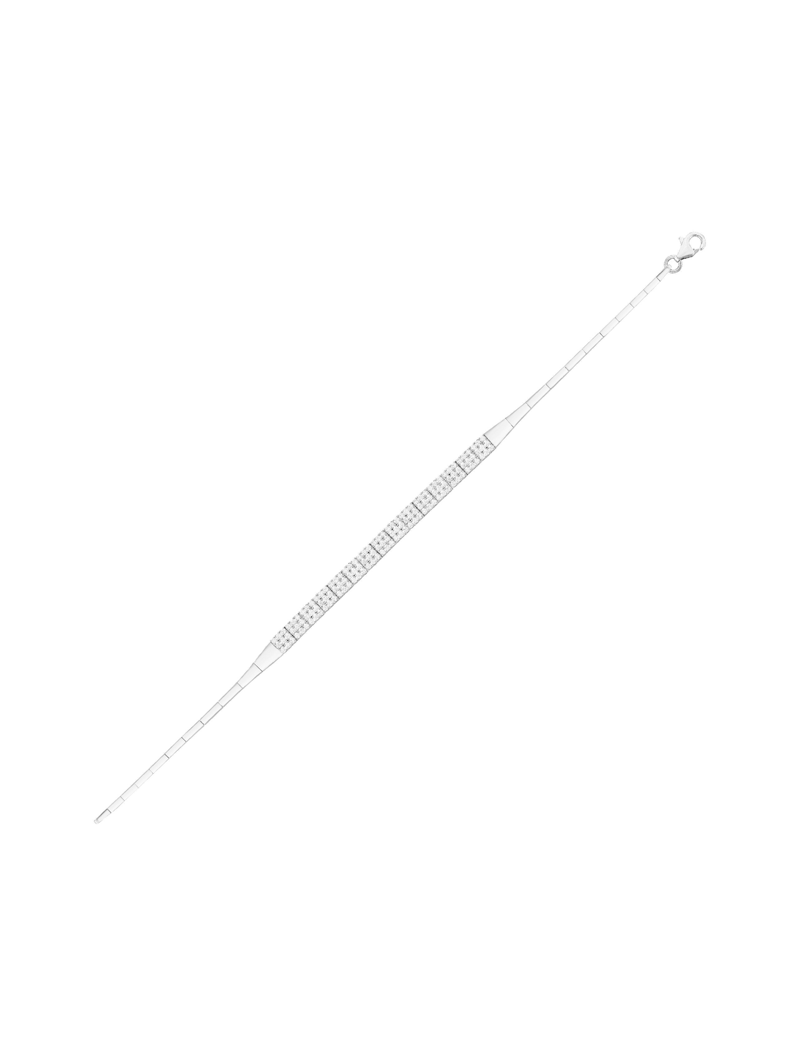 14 Ayar Beyaz Üç Sıra Çavuş Su Yolu Bileklik