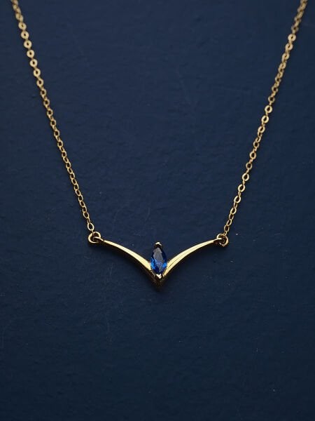 14 Ayar Renkli Taşlı Kolye