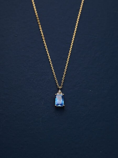 14 Ayar Renkli Taşlı Kolye