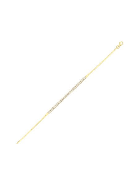 14 Ayar Sarı İki Sıra Atkı Su Yolu Bileklik