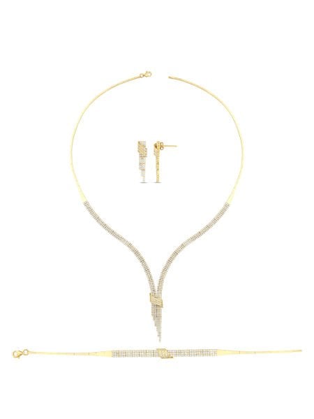 14 Ayar Sarı Üç Sıra Sapan Su Yolu Gerdanlık