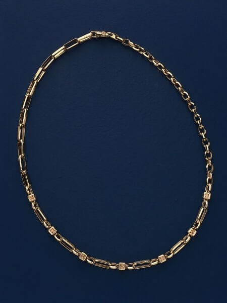 14 Ayar Renkli Taşlı Zincir Kolye