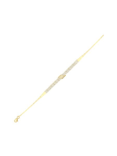 14 Ayar Sarı Üç Sıra Sapan Su Yolu Bileklik