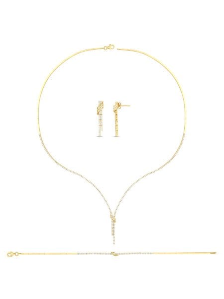 14 Ayar Sarı Tek Sıra Sallantılı Su Yolu Gerdanlık