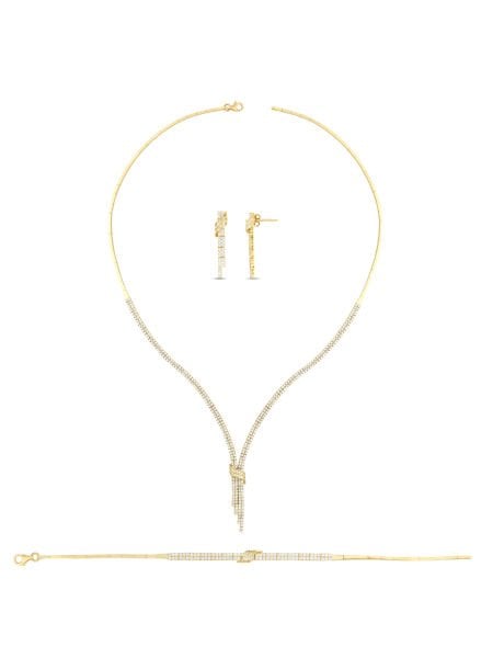 14 Ayar Sarı İki Sıra Sallantılı Su Yolu Gerdanlık