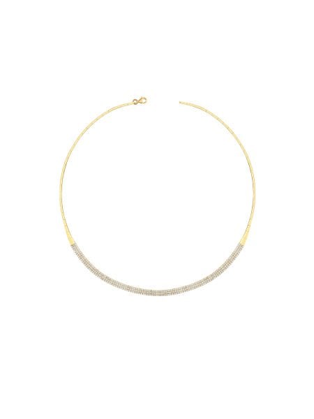 14 Ayar Sarı Üç Sıra Dolunay Su Yolu Gerdanlık