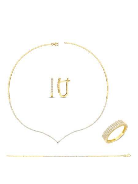 14 Ayar Sarı Tek Sıra Çavuş Su Yolu Gerdanlık