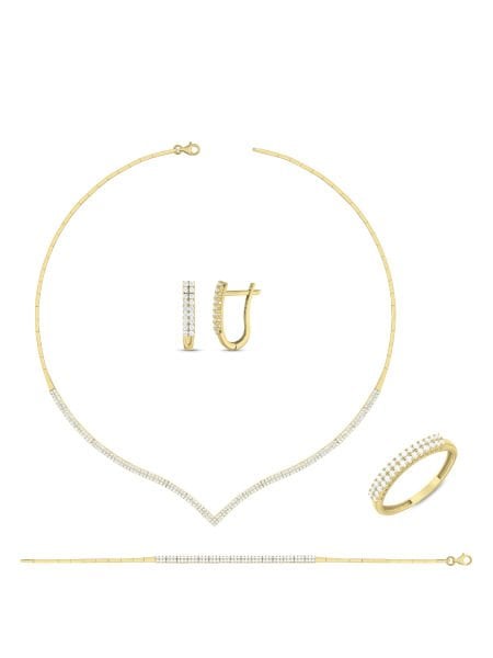 14 Ayar Sarı İki Sıra Çavuş Su Yolu Gerdanlık