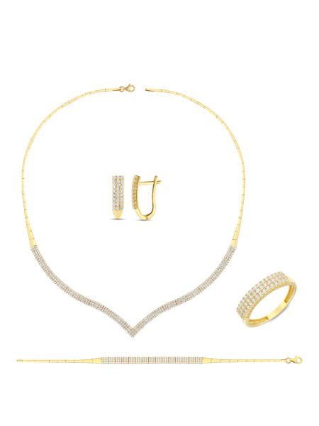 14 Ayar Sarı Üç Sıra Çavuş Su Yolu Gerdanlık