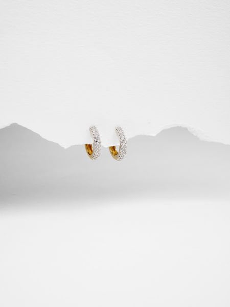 14 Ayar Çift Renkli Taşlı Küpe