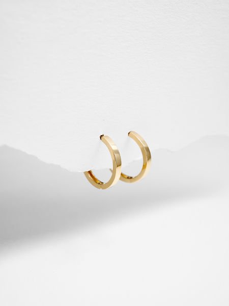 14 Ayar 2mm Düz Halka Küpe - Çap: 1.2 cm