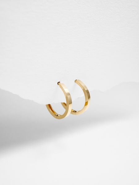 14 Ayar 2mm Düz Halka Küpe - Çap: 1.4 cm