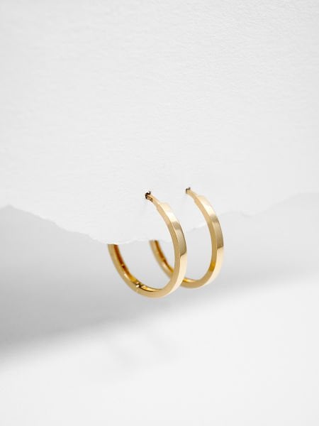 14 Ayar 2mm Düz Halka Küpe - Çap: 1.8 cm